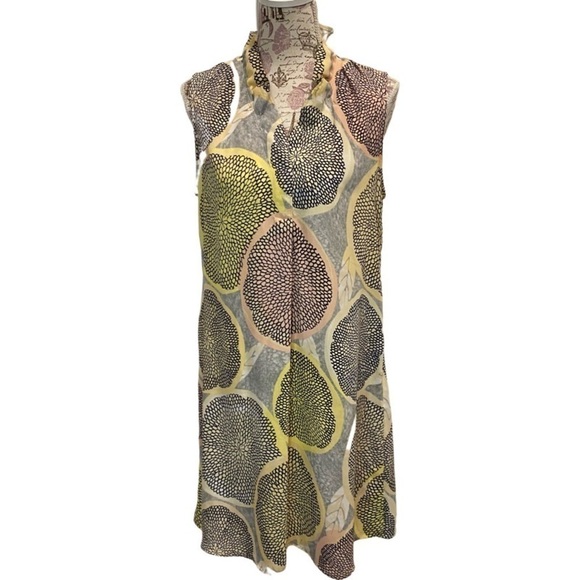 Nik + Zoe Dress Citrus Ruffle Collar Sleeveless Shift Size Medium - Picture 6 of 11